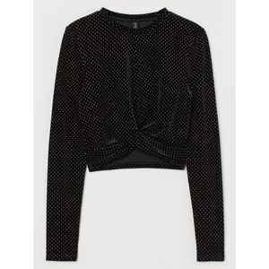 H&M Divided Black Glittery Cropped Top
